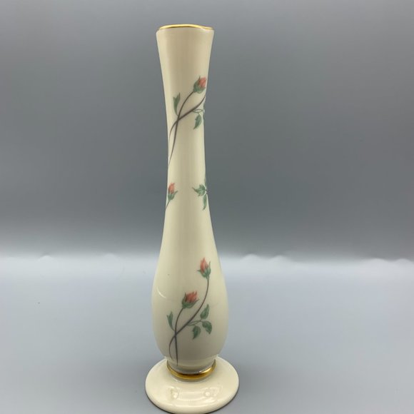 Lenox Accents Vintage Lenox Rose Manor Bud Vase With 24k Accents
